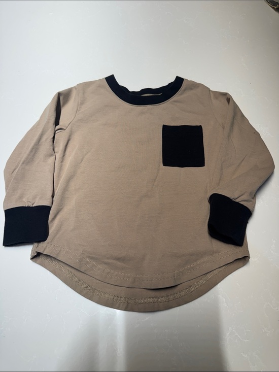 Little Bipsy Other - Little Bipsy Taupe Long-Sleeve Tee with Black Trim & Pocket